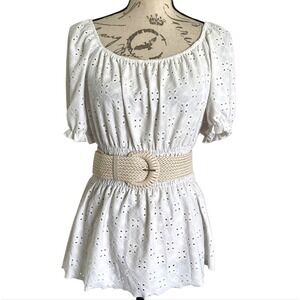 Corset Faux straw Woven Straw Wide Waist Belt Round Buckle Cottagecore Boho